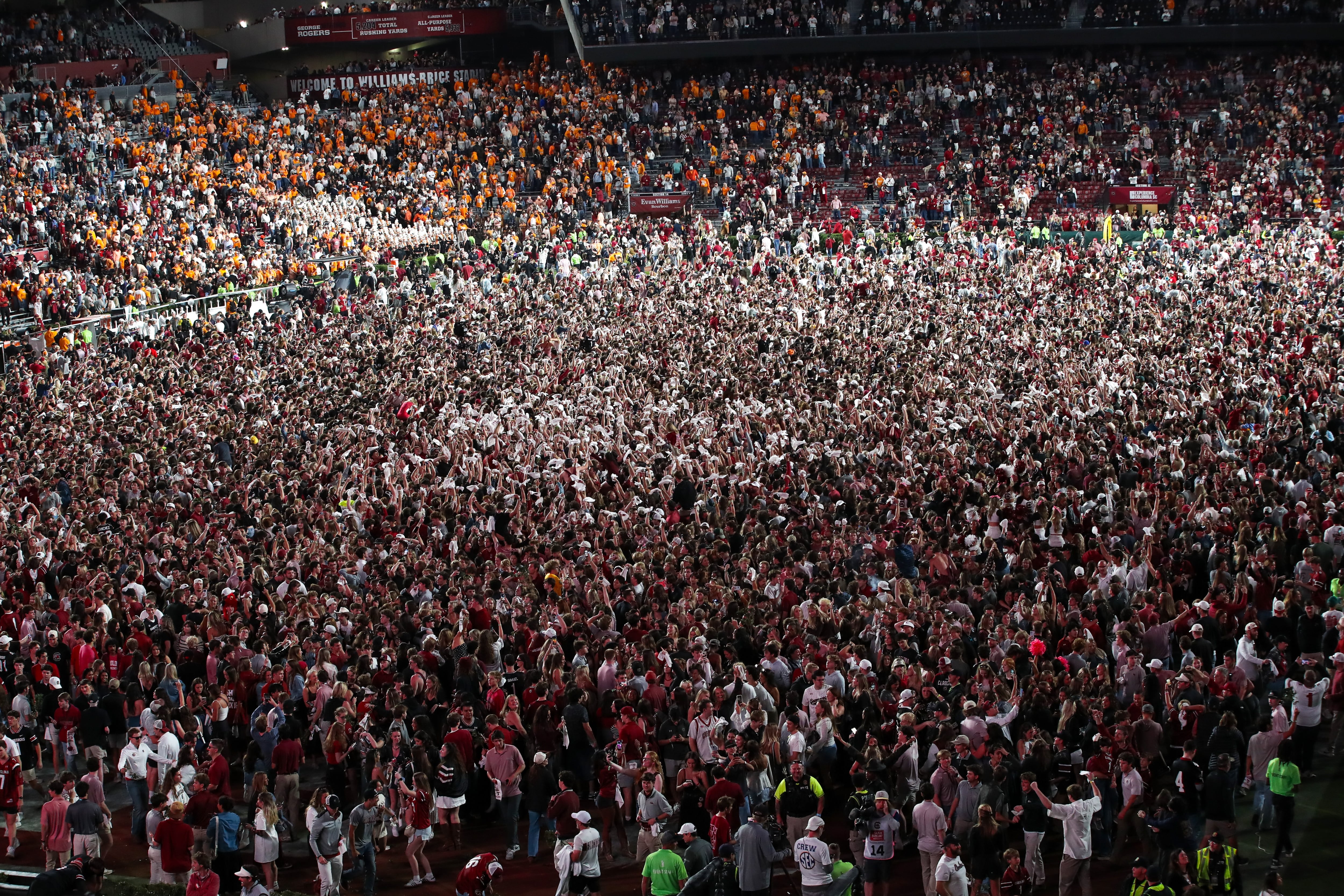 South Carolina fined $500K after fans storm field in Tennessee win
