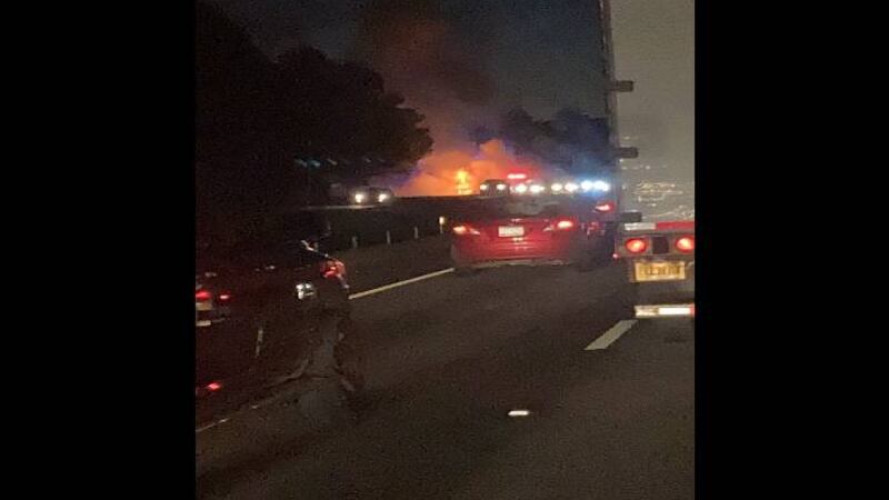 SCDPS says they first received calls about the car fire near the College Park Road Exit at...
