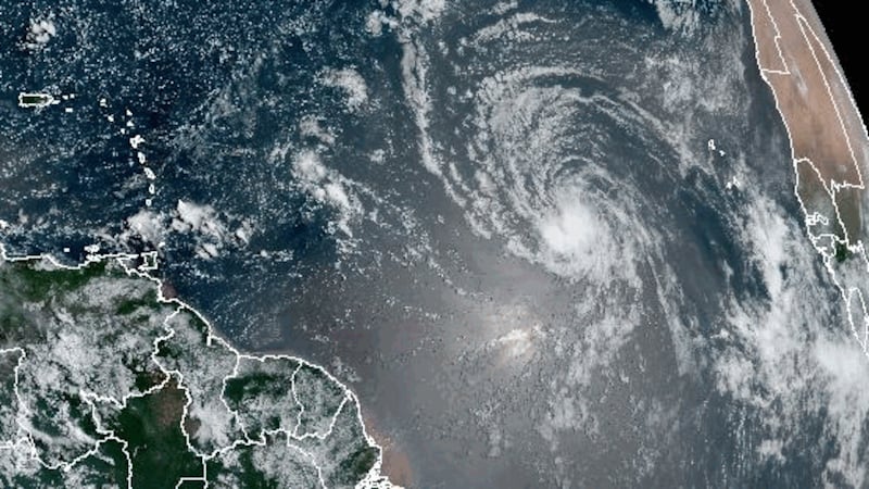Tropical Storm Dolly formed in the Atlantic Ocean Thursday morning.