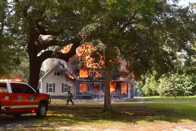 A home in Colleton County was heavily damaged in a midday fire on Thursday.