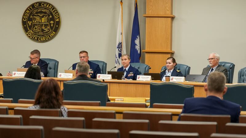 Proceedings in Titan marine board formal hearing take place inside the Charleston County...