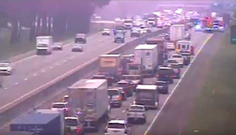 An accident on I-26 near the University Boulevard exit has blocked several westbound lanes.