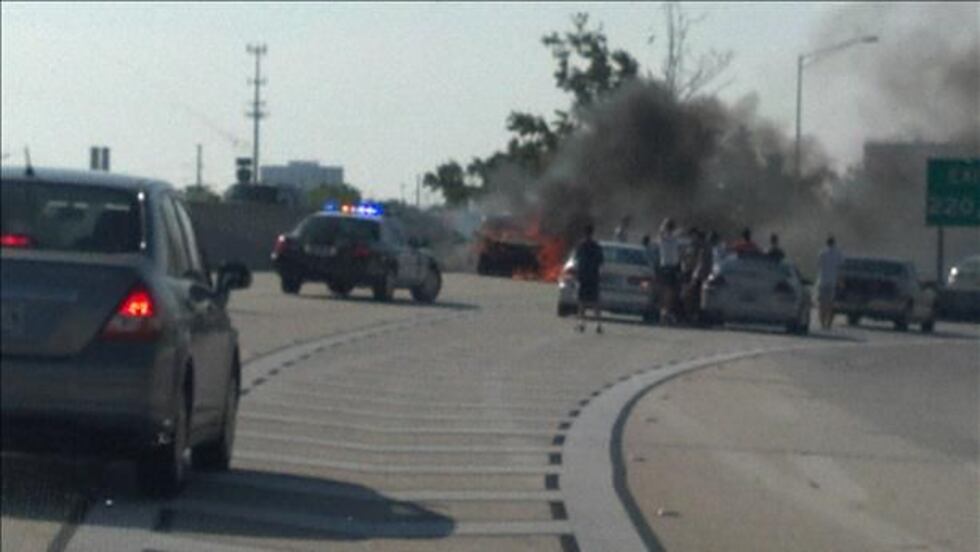 Car on fire near exit 220 on I-26.