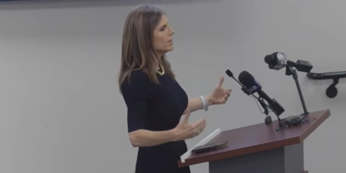 U.S. Rep. Nancy Mace at a Dorchester School District Four board meeting on August 18, 2026, where families protested a fourth-grade teacher who is transitioning genders.