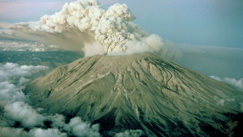 Mount St. Helens in Washington state is shown in various stages of eruption, May 18, 1980. (AP...