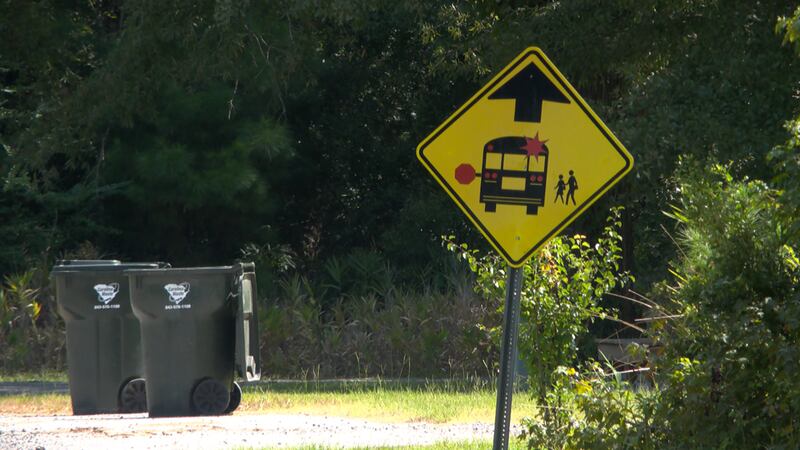 The only sign that indicates a school bus is approaching is about a minute or two down the...