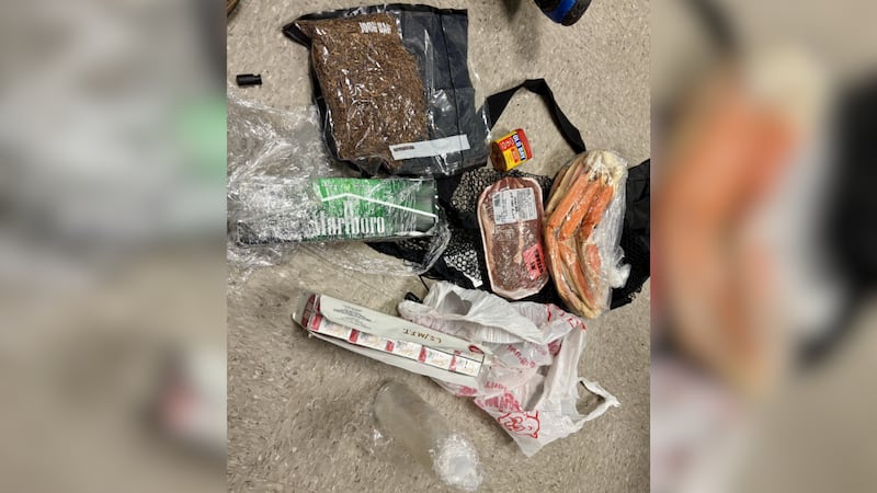 Officials released a photo showing the other items seized, which included crab legs, Old Bay...
