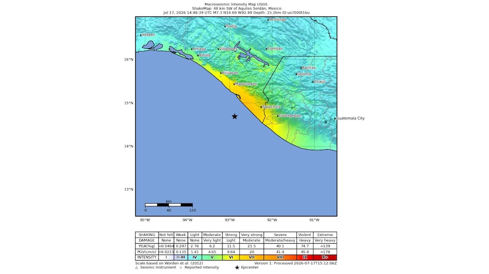 A magnitude-7.3 earthquake struck off southern Mexico, according to the USGS.