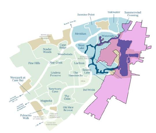 Made Lake Development Map Proposed 2,000-acre Lake Village development off Highway 17A approved