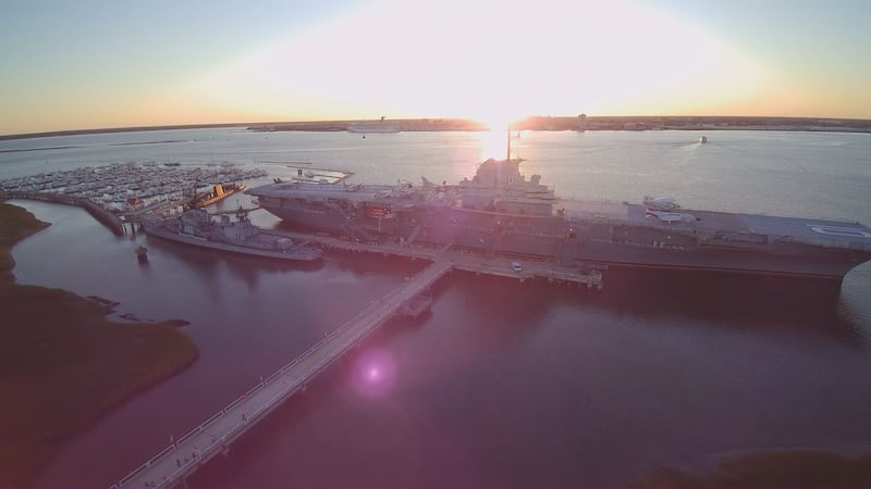 The USS Yorktown arrived in Charleston on June 15, 1975, after a nearly week-long trip from...