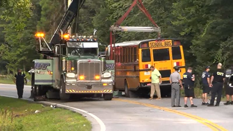 A school bus was damaged in a Tuesday morning crash on a Berkeley County roadway.