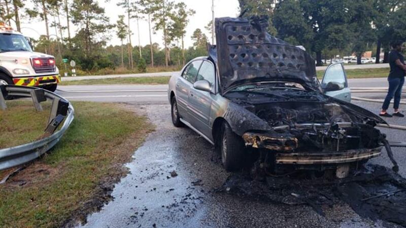 Crews arrived at the 8900 block of Highway 17 northbound and were able to put out the fire.
