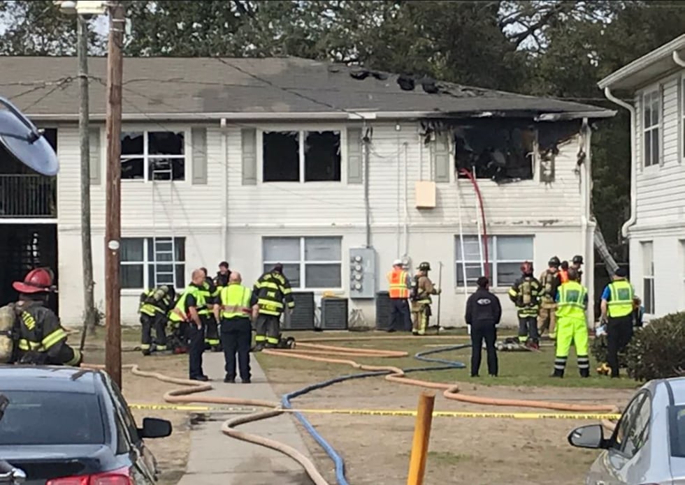 Crews responded to a fire at the Bridgeview Apartment complex on North Romney Street.