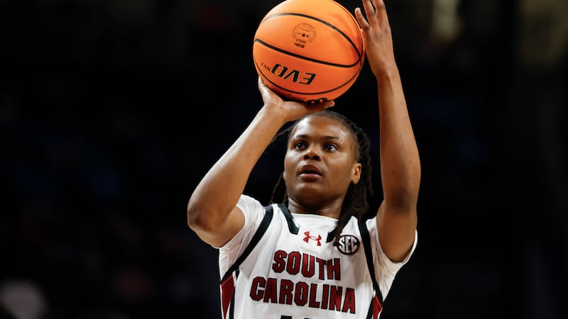 South Carolina guard MiLaysia Fulwiley shoots a free throw during the second half of an NCAA...