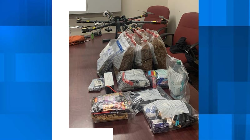 Marlboro County Deputies captured a large package of drugs and cell phones dropped by a drone...