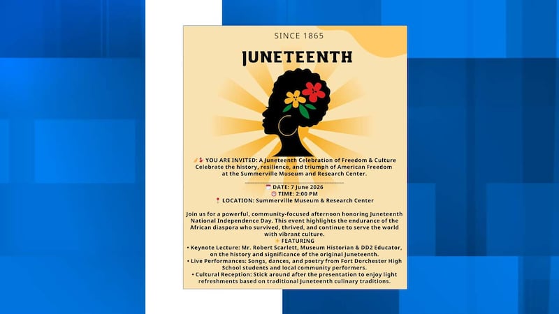The Summerville Museum and Research Center is hosting a Juneteenth Celebration of Freedom and...