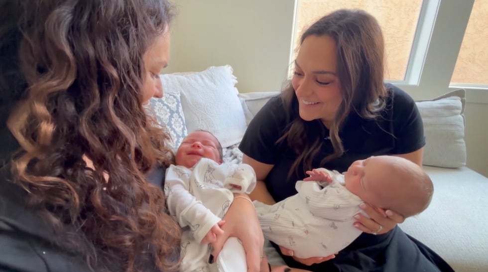 Kayla Strickland (right) and her sister, Rylee Rumsey, joked for months that their babies...