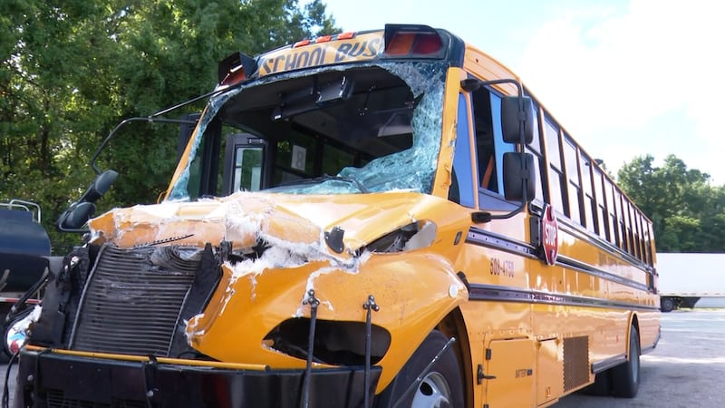 LOOK: School bus involved in crash with gas tanker in Lee County