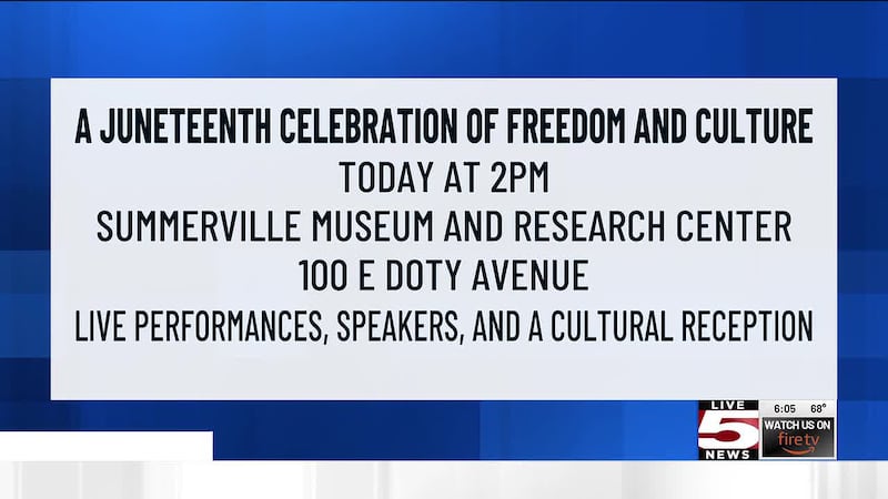 The Summerville Museum and Research Center is hosting a Juneteenth Celebration of Freedom and...