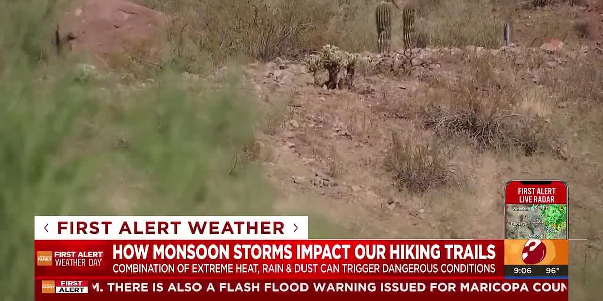 Monsoon storms can cause hazards on Arizona hiking trails