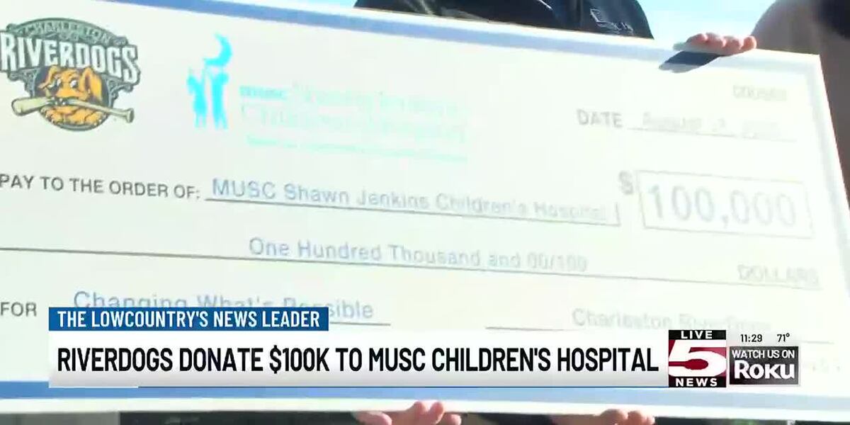 VIDEO: RiverDogs donate $100K to MUSC Shawn Jenkins Children's Hospital